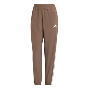 adidas Kobiety Train Essentials 3-Stripes Woven Pants, Earth Strata/White, XXL - Spodnie rowerowe - miniaturka - grafika 1