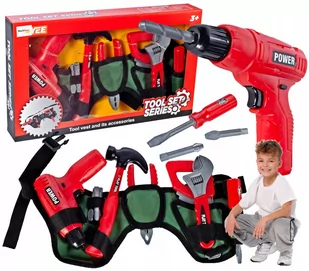 Pas + Narzędzia Dla Dzieci Piła Wiertarka Klucz U151 - Mały majsterkowicz - miniaturka - grafika 1