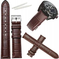 Akcesoria do smartwatchy - Pasek Skórzany Do Zegarka 22Mm Uniwersalny Brązowy - miniaturka - grafika 1