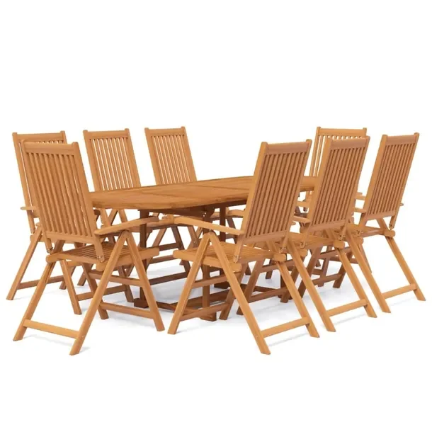 Zestaw mebli ogrodowych Akacja 160-240x100x75 cm, 8 krzeseł, olejowane