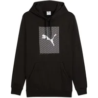 Bluzy męskie - Bluza Męska Puma Ess Logo Lab Hoodie Fl Czarna 684669 01 L - miniaturka - grafika 1