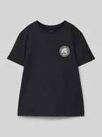 Koszulki dla chłopców - T-shirt z nadrukiem z logo - miniaturka - grafika 1