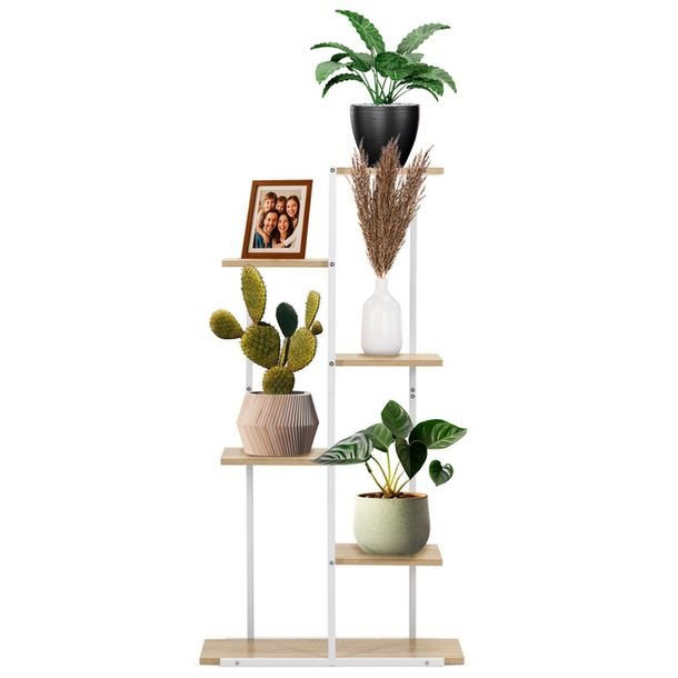 Kwietnik metalowy 113 cm stojak na kwiaty z 6 półkami loft wielopoziomowy n