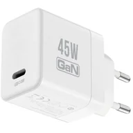 Ładowarki do telefonów - Ładowarka sieciowa CRONG Ultra Compact GaN 45W Biały - miniaturka - grafika 1