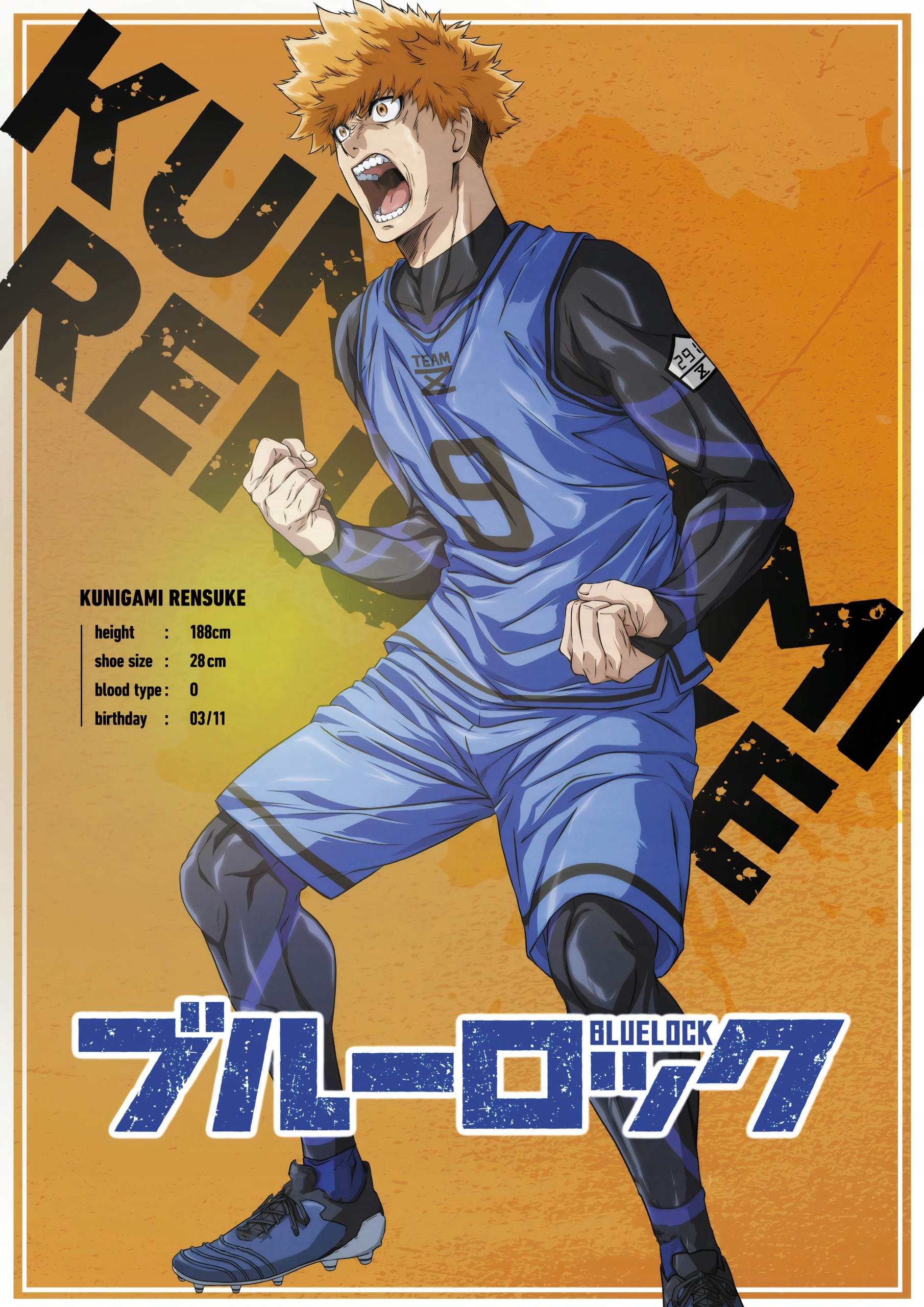 Plakat A1 anime manga Blue Lock