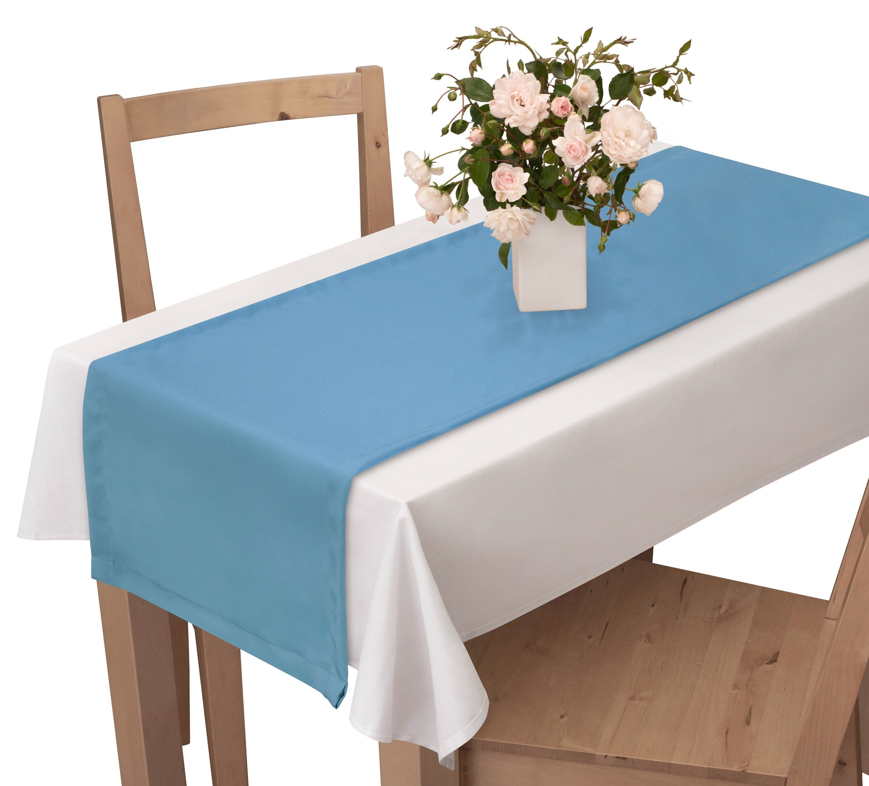 Voppi Błękitny bieżnik 40x250 cm niebieska dekoracja na stół