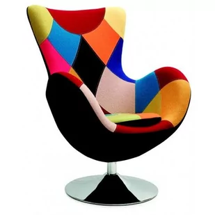 Obrotowy fotel uszak wypoczynkowy Zoltis - patchwork - Fotele - miniaturka - grafika 1