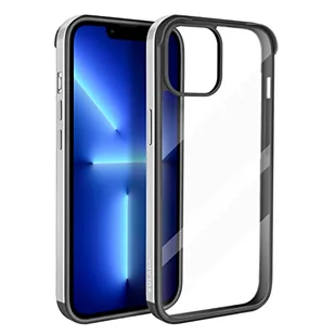 ASOBEAGE Etui na telefon komórkowy & Cover metalowa ramka, odporne na uderzenia, smukłe, odporne na zarysowania, nie żółknie, przezroczyste do iPhone 13 (srebrne) - Etui i futerały do telefonów - miniaturka - grafika 1