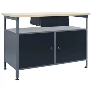 vidaXL Stół roboczy czarny 120 x 60 x 85 cm stal 145345 - Pozostałe wyposażenie warsztatu - miniaturka - grafika 1