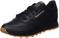 Sneakersy męskie - Reebok Męskie klasyczne skórzane sneakersy, Rdzeń czarny czysty szary guma Reebok 03, 37 EU - miniaturka - grafika 1