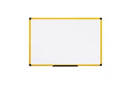 Długopisy - Bi-Office Ultrabrite tablica suchościeralna, 60 x 45 cm, magnetyczna, z żółtą aluminiową ramką i półką na długopisy - miniaturka - grafika 1