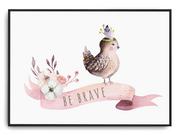 Plakaty - Plakat r B2 70x50 cm Pokój Dziecka Kwiaty Ptaki Be - miniaturka - grafika 1