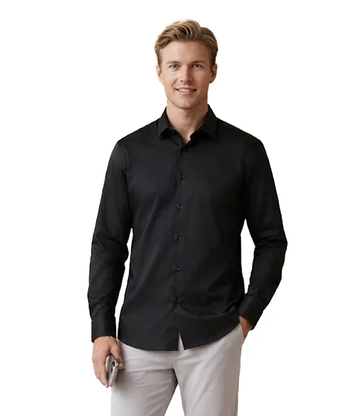 Męska koszula z bawełną klasyczna elegancka SLIM FIT 182-188cm