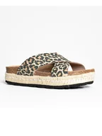 Klapki i japonki damskie - Bluebay Klapki "Beta" w kolorze jasnobrązowo-czarno-beżowym - miniaturka - grafika 1