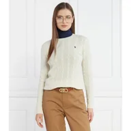Swetry damskie - POLO RALPH LAUREN Wełniany sweter | Regular Fit | z dodatkiem kaszmiru - miniaturka - grafika 1