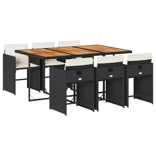 Zestaw mebli ogrodowych 165x106x73 cm, rattan PE, czarny i brązowy