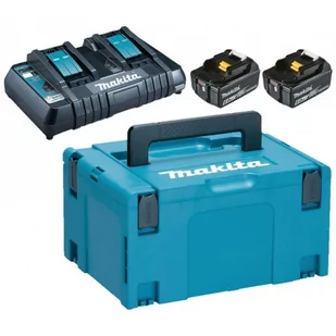 Makita 198077-8 akumulatorowy zestaw zasilający akumulator 18V 2x6,0Ah Li-Ion + ładowarka DC18RD w walizce - Akumulatory do elektronarzędzi - miniaturka - grafika 1