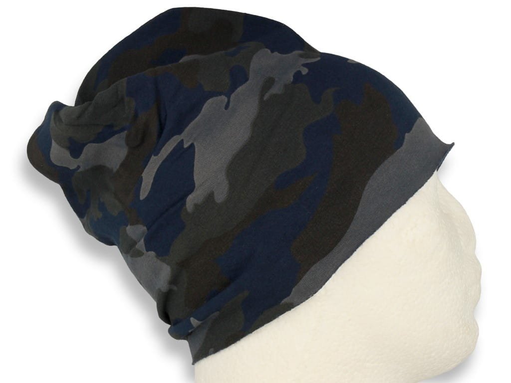 Czapka Damska Beanie Włoska Cienka Smerfetka Bawełna Granatowa Moro