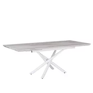 Ławy i stoliki kawowe - Beliani Stół do jadalni rozkładany 160/200 x 90 cm efekt marmuru z białym MOIR - miniaturka - grafika 1
