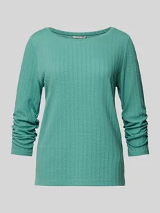 Bluza o kroju shaped fit z fakturą i rękawem o dł. 3/4 - Bluzy damskie - miniaturka - grafika 1