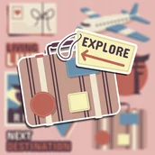 Notesy i bloczki - Naklejki Na Walizkę Sticker Podróże EXPLORE 10 szt - miniaturka - grafika 1