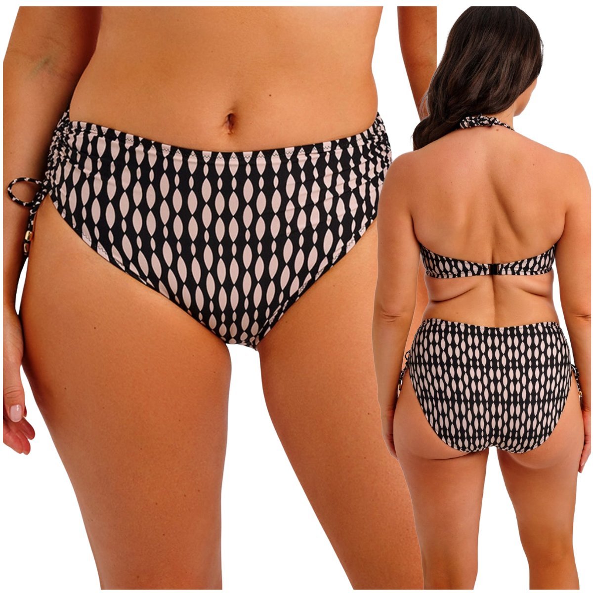 Majtki kąpielowe wysoki stan z troczkami Fantasie SHELL BAY High Waist S