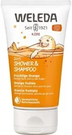 Kosmetyki kąpielowe dla dzieci - Weleda KIDS kremowy szampon i żel do mycia ciała dla dzieci RADOSNA POMARAŃCZA 150 ml - miniaturka - grafika 1