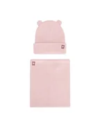 Czapki dla dzieci - Nelli Blu Komplet czapka i komin 7KF-001-AW24 Różowy - miniaturka - grafika 1
