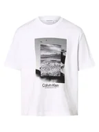 Koszulki męskie - Calvin Klein - T-shirt męski, biały - miniaturka - grafika 1