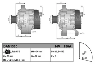 DENSO Alternator DAN1330 - Alternatory - miniaturka - grafika 1