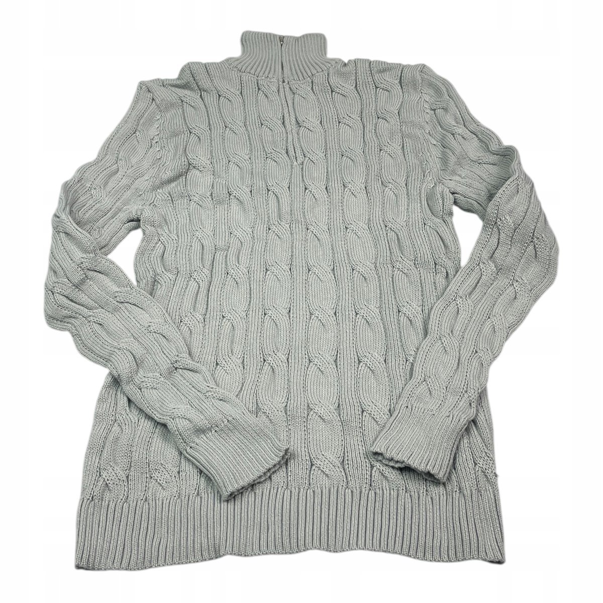 Męski Sweter z Półgolfem Styl Old Money Splot Warkoczowy Rozmiar S