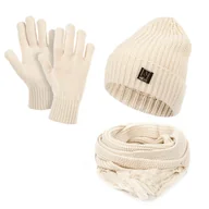 Czapki damskie - Damski zestaw zimowy czapka szal rękawiczki HZ0015 HEYO - miniaturka - grafika 1