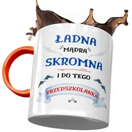 Kubki - Kubek Pomarańczowy dla Przedszkolanki Ładna Mądra z Nadrukiem ze Zdjęciem+ Opakowanie na prezent (wzór 01) - miniaturka - grafika 1