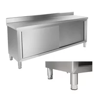 Stoły gastronomiczne - Royal Catering Stół roboczy z szafką - 200 x 60 cm - rant RCAT-200/60-C RCAT-200/60-C - miniaturka - grafika 1