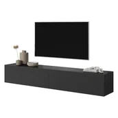 Szafki RTV - Szafka RTV Veldio 175 cm czarna z frezowanym frontem - miniaturka - grafika 1