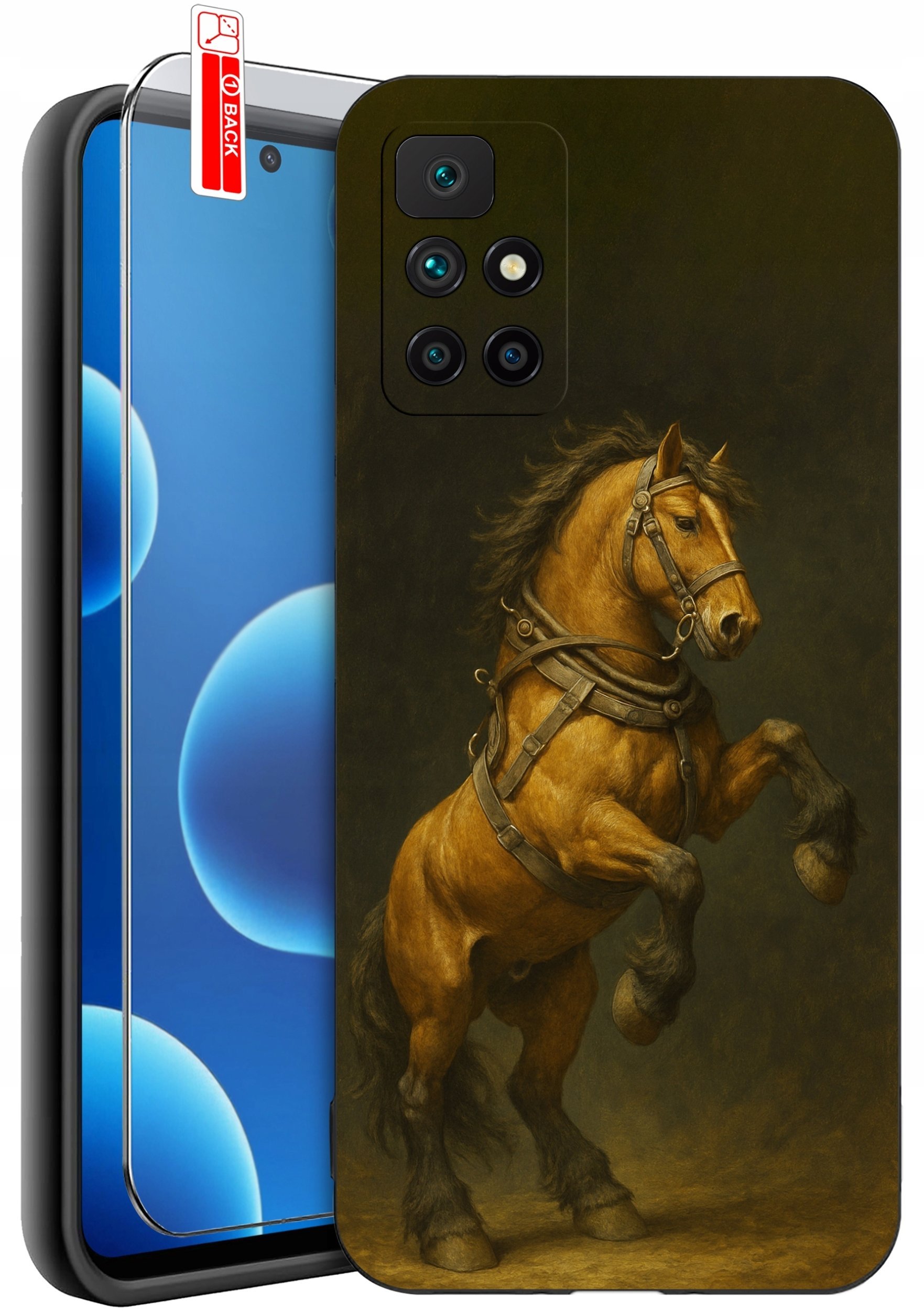 krainaGSM Etui Do Xiaomi Redmi 10 Wzory Silikonowe Matt Case + Szkło 9H