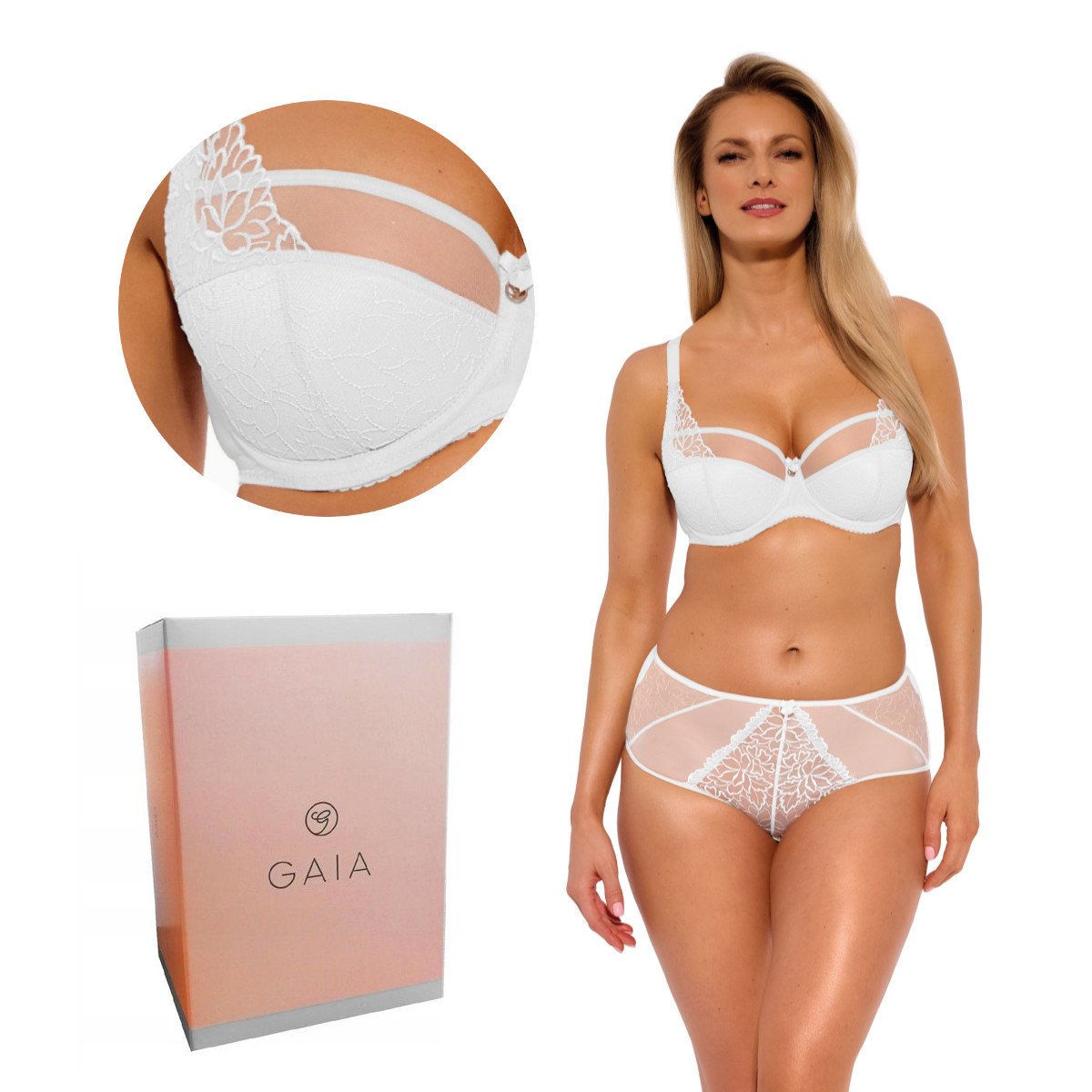 Biustonosz GAIA Semi-Soft Maja 1300 półusztywniany biały 80F