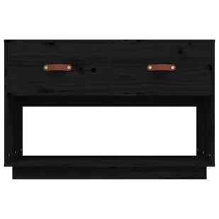 Szafka pod TV, czarna, 90x40x60 cm, lite drewno sosnowe - Szafki RTV - miniaturka - grafika 7