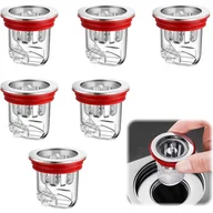 Akcesoria łazienkowe - 6 sztuk przezroczystych łapaczy włosów pod prysznicem z klapką antyzapachową, odpowiednich do odpływów podłogowych o średnicy 3,2 cm-4,5 cm - miniaturka - grafika 1