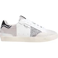 Trampki damskie - Pepe Jeans Damskie trampki LANE W, szare (srebrne), rozmiar 42, Szary Srebrny, 7 UK - miniaturka - grafika 1