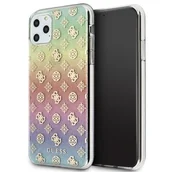 Etui i futerały do telefonów - Guess 4G Peony Electroplated Pattern - Etui iPhone 11 Pro Max tęczowy - miniaturka - grafika 1