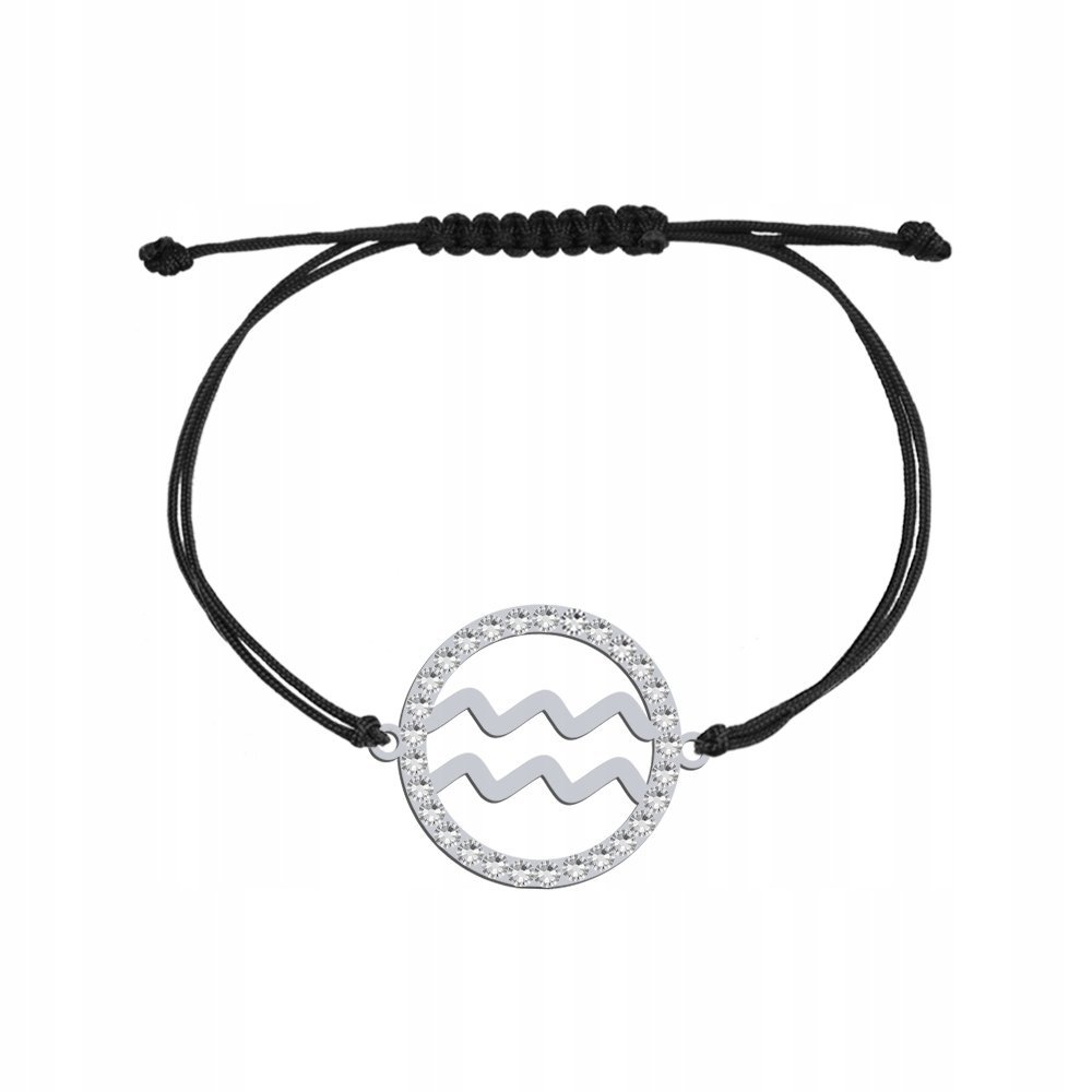 Srebrna Bransoletka Znak Zodiaku WODNIK