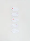 Skarpetki dla dzieci - Reserved - Skarpetki z haftem 5 pack - biały - miniaturka - grafika 1