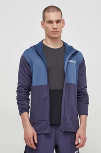 adidas TERREX bluza sportowa Xperior kolor niebieski z kapturem wzorzysta IP3678 - Bluzy męskie - miniaturka - grafika 1