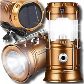 Latarki - Lampa Kempingowa Solarna Led Usb Powerbank Latarka - miniaturka - grafika 1
