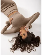 Komplety damskie - Stylowy komplet dzianinowy ze spódnicą ZAFIRE - cappuccino - miniaturka - grafika 1