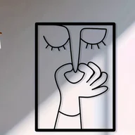 Rękodzieło - TEMU [2D Flat] 1/2 Szt. Nowoczesna Czarna Metalowa Sztuka Ścienna - Abstrakcyjny Projekt Drutu Z Humorystycznym Motywem Zapachu, Idealny Do Dekoracji - miniaturka - grafika 1