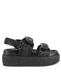 Sandały damskie - Badura Sandały BEGONIA-TS6165-01 Czarny - miniaturka - grafika 1