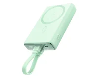 Powerbanki - JoyRoom Powerbank magnetyczny 10000mAh 20W z podstawką Zielony - miniaturka - grafika 1