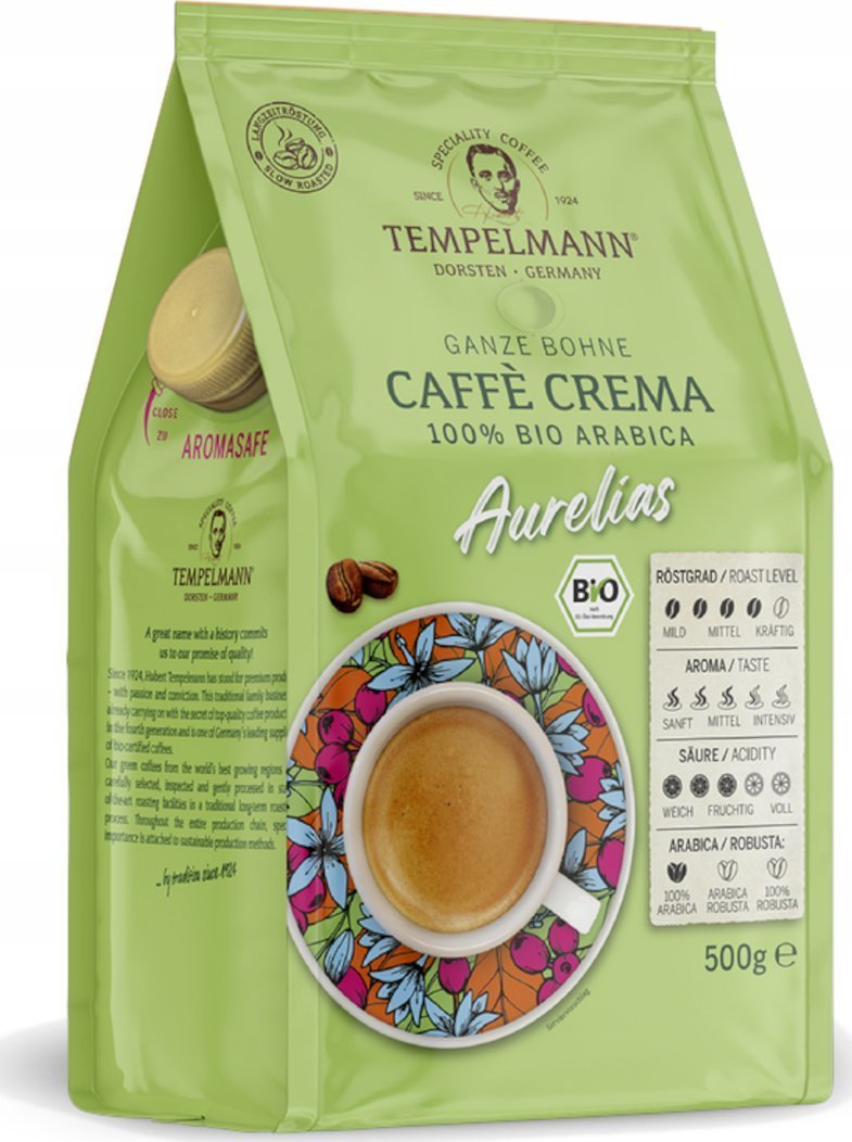 Kawa ziarnista TEMPELMANN Aurelias Crema Bio 500g